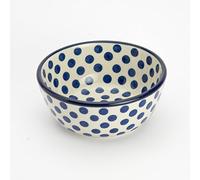 Arty Farty Polish Pottery 12cm Cereal 'Nibbles' Bowl - Small Blue Dot