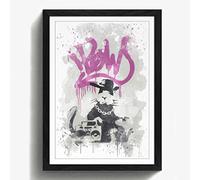 Arty Pie "Banksy Gangsta Rat Wall Graffiti Art V3 Framed Print, Multi-Colour, A2/24.5 x 18-Inch
