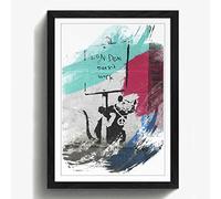 Arty Pie "Banksy Rat Graffiti Wall Art 1 V2 Framed Print, Multi-Colour, A2/24.5 x 18-Inch