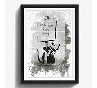 Arty Pie "Banksy Rat Graffiti Wall Art 1 V3 Framed Print, Multi-Colour, A2/24.5 x 18-Inch