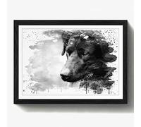 Arty Pie Framed Print A2 (24.5x18 Inch) Black Labrador Dog V3, Wood, Multi-Colour, 60 x 42 x 2 cm