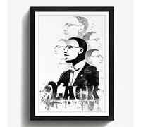 Arty Pie Framed Print A2 (24.5x18 Inch) Malcolm X Black Power (1) V3, Wood, Multi-Colour, 60 x 42 x 2 cm