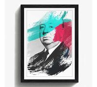 Arty Pie Framed Print Black A2 (24.5x18 Inch) Alfred Hitchcock V2, Wood, Multi-Colour, 60 x 42 x 2 cm