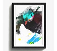 Arty Pie Framed Print Black A2 (24.5x18 Inch) Atlantic Puffin Bird V2, Wood, Multi-Colour, 60 x 42 x 2 cm