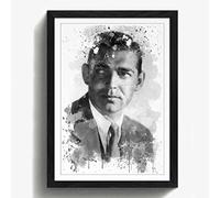 Arty Pie Framed Print Black A2 (24.5x18 Inch) Clark Gable Head Shot V3, Wood, Multi-Colour, 60 x 42 x 2 cm