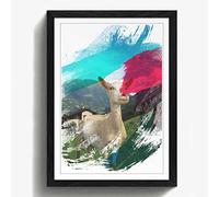 Arty Pie Framed Print Black A2 (24.5x18 Inch) Goat in Austria Mountain Landscape V2, Wood, Multi-Colour, 60 x 42 x 2 cm