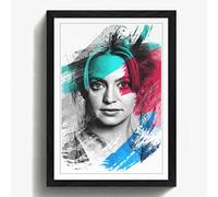 Arty Pie Framed Print Black A2 (24.5x18 Inch) Goldie Hawn (1) V2, Wood, Multi-Colour, 60 x 42 x 2 cm