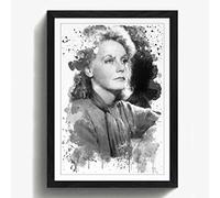 Arty Pie Framed Print Black A2 (24.5x18 Inch) Greta Garbo V3, Wood, Multi-Colour, 60 x 42 x 2 cm