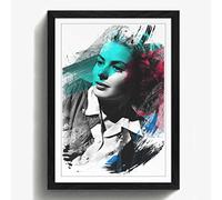 Arty Pie Framed Print Black A2 (24.5x18 Inch) Ingrid Bergman V2, Wood, Multi-Colour, 60 x 42 x 2 cm