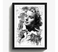 Arty Pie Framed Print Black A2 (24.5x18 Inch) Ingrid Bergman V3, Wood, Multi-Colour, 60 x 42 x 2 cm