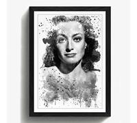 Arty Pie Framed Print Black A2 (24.5x18 Inch) Joan Crawford V3, Wood, Multi-Colour, 60 x 42 x 2 cm