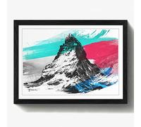 Arty Pie Framed Print Black A2 (24.5x18 Inch) Landscape Matterhorn Switzerland Mountain V2, Wood, Multi-Colour, 60 x 42 x 2 cm