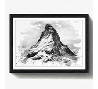 Arty Pie Framed Print Black A2 (24.5x18 Inch) Landscape Matterhorn Switzerland Mountain V3, Wood, Multi-Colour, 60 x 42 x 2 cm