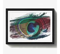 Arty Pie Framed Print Black A2 (24.5x18 Inch) Peacock Feather V2, Wood, Multi-Colour, 60 x 42 x 2 cm