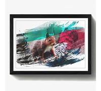 Arty Pie Framed Print Black A2 (24.5x18 Inch) Red Squirrel 2 V2, Wood, Multi-Colour, 60 x 42 x 2 cm
