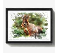 Arty Pie Framed Print Black A2 (24.5x18 Inch) Red Squirrel 6 V3, Wood, Multi-Colour, 60 x 42 x 2 cm