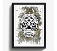Arty Pie Framed Print Black A2 (24.5x18 Inch) Sugar Skull Tattoo (5) V3, Wood, Multi-Colour, 60 x 42 x 2 cm