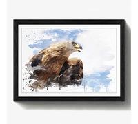 Arty Pie "Golden Eagle Bird V3 Framed Print, Multi-Colour, A2/24.5 x 18-Inch