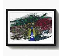 Arty Pie "Peacock V2 Framed Print, Multi-Colour, A2/24.5 x 18-Inch