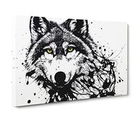Arty Wolf Canvas Wall Art Print 30x20 Inch