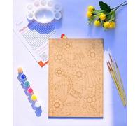 Artykase Madhubani Bird Painting Kit - Indian Folk Art DIY Set with Pre-Marked Wooden Board, 12 Acrylic Paints, 4 Brushes, Palette, Gel Pen & Guide - Free Live Workshop for Adults & Teens (20Pcs)