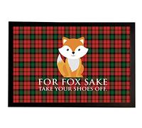 Artylicious For Fox Sake Red Tartan Home Door mat 60 x 40 cm room mat