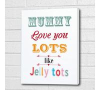Artylicious Mothers Day gift - mummy I love you lots like jelly tots 8x10 canvas art print