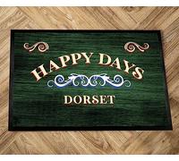 Artylicious Personalised Barge Narrow Boat Mat - vintage style Canal Boat, door mat 60 x 40cm - boating accessories gift (Green)
