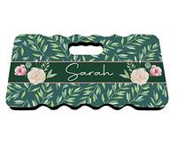 Artylicious Personalised Garden Kneeler - Foam Kneeling Pad 40cm x 20cm Green floral Mat, kneeler cushion - garden gift