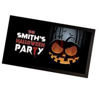 Artylicious Personalised Halloween Bar Runner mat - Scary Pumpkin & Bats Party Bar mat