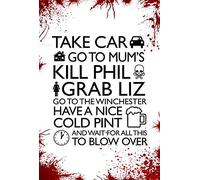 Artylicious Shaun of the dead, blood splats movie quote A3 poster art print