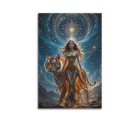 ARTYNSY 1pc Beauty And Tiger Themed DIY5D Diamond Painting Set, Canvas Wall Art 20x30inch(50x75cm) Suitable for Various Indoor Places, Cool Posters And Prints, Best Gift.