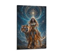 ARTYNSY 1pc Beauty And Tiger Themed DIY5D Diamond Painting Set, Canvas Wall Art 20x30inch(50x75cm) Suitable for Various Indoor Places, Cool Posters And Prints, Best Gift.