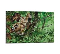 ARTYNSY 1pc Bushman Taboo, Argosy Story Illustration, July 1953, Canvas Wall Art 12x18inch(30x45cm) Suitable for Various Indoor Places, Cool Posters And Prints, Best Gift.