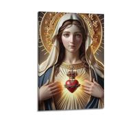 ARTYNSY 1pc Christian Religious Poster Thanking The Virgin Mary, Canvas Wall Art 24x36inch(60x90cm) Suitable for Various Indoor Places, Cool Posters And Prints, Best Gift.