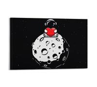 ARTYNSY 1pc Little-astronaut-on-moon-with-heart-in-hand-5k-0o, Canvas Wall Art 20x30inch(50x75cm) Suitable for Various Indoor Places, Cool Posters And Prints, Best Gift.