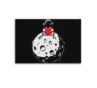 ARTYNSY 1pc Little-astronaut-on-moon-with-heart-in-hand-5k-0o, Canvas Wall Art 20x30inch(50x75cm) Suitable for Various Indoor Places, Cool Posters And Prints, Best Gift.