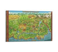 ARTYNSY 1pc Stardew Valley Map, Canvas Wall Art 12x18inch(30x45cm) Suitable for Various Indoor Places, Cool Posters And Prints, Best Gift.