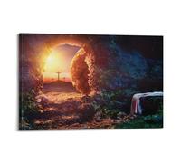 ARTYNSY 1pc The Empty Tomb of Jesus, Canvas Wall Art 08x12inch(20x30cm) Suitable for Various Indoor Places, Cool Posters And Prints, Best Gift.