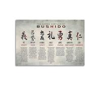 ARTYNSY 1pc The Seven Virtues of Bushido, Canvas Wall Art 24x36inch(60x90cm) Suitable for Various Indoor Places, Cool Posters And Prints, Best Gift.
