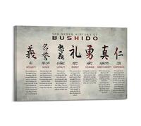 ARTYNSY 1pc The Seven Virtues of Bushido, Canvas Wall Art 24x36inch(60x90cm) Suitable for Various Indoor Places, Cool Posters And Prints, Best Gift.
