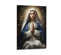 ARTYNSY Christian Religious Poster of The Virgin Mary Kneeling And Praying Posters, Canvas Wall Art Suitable for Various Indoor Places 12x18inch(30x45cm), Cool Posters And Prints, Best Gift.
