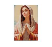 ARTYNSY Christian Religious Poster of The Virgin Mary Praying in Sorrow Posters, Canvas Wall Art Suitable for Various Indoor Places 16x24inch(40x60cm), Cool Posters And Prints, Best Gift.