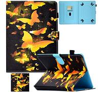 Artyond Universal 7 Inch Tablet Case, PU Leather Multi-Angle Stand Cover with Card Slots Case for Samsung Tab 7.0/6.8 Inch Kindle/Kindle Fire7/HDX7 and More 7.0 inch Android Tablet, Golden