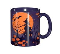 "Artypop" Halloween Witch Flying 11oz Two Tone Ceramic Mug, Multiple Colors Cups,Gift Box