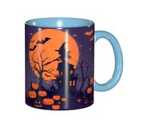 "Artypop" Halloween Witch Flying 11oz Two Tone Ceramic Mug, Multiple Colors Cups,Gift Box