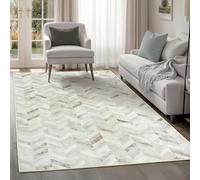 artyrugs Machine Washable Rug, 122x170cm, 75% Recycled Cotton, Short Pile, Non-Slip Backing, Non-Shedding, Area Rugs for Living Room, Bedroom, Kitchen, Hallway, Office, Vintage Cream