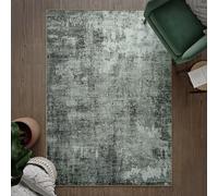 artyrugs Machine Washable Rug, 152x213cm, 75% Recycled Cotton, Short Pile, Non-Slip Backing, Non-Shedding, Suitable for Bedroom, Kitchen, Hallway, Office, Midsize, Botanic Green