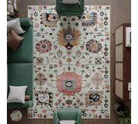 artyrugs Machine Washable Rug, 240x330cm, 75% Recycled Cotton, Short Pile, Non-Slip Backing, Non-Shedding, Suitable for Living Room, Bedroom, Kitchen, Hallway, Office, Dusk Beige & Pink