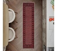 artyrugs Machine Washable Rug, 60x240cm, 75% Recycled Cotton, Short Pile, Non-Slip Backing, Non-Shedding, Suitable for Bedroom, Kitchen, Hallway, Office, Runner, Dragon Red